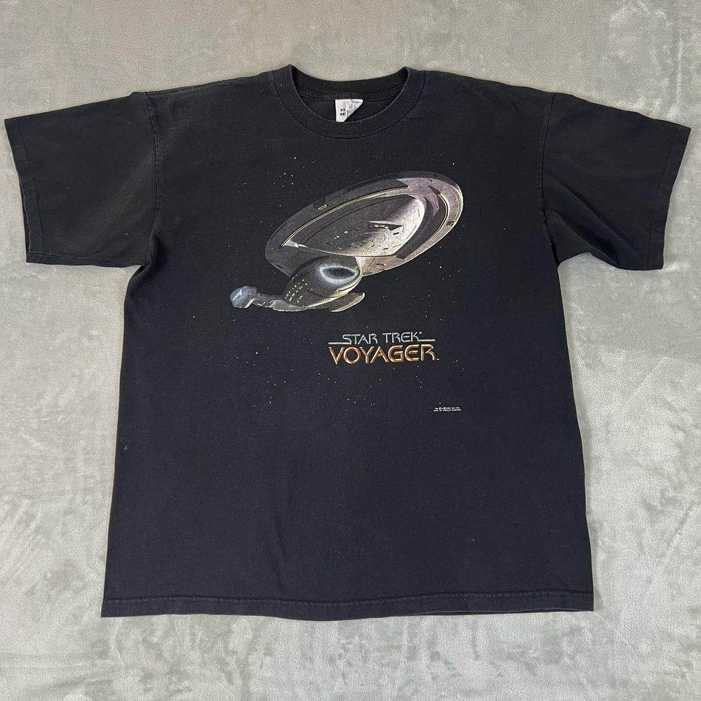 Vintage Star Trek Voyager Shirt Mens XL Stanley Desantis 1995 Single Stitch